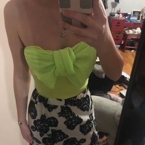 Neon Green Bow Tube Top